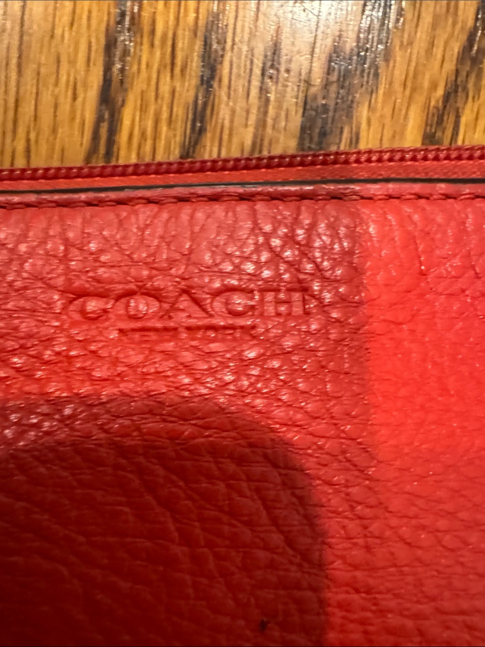 Coach Red Pebbled Leather Crossbody Bag - Picture 4 of 8